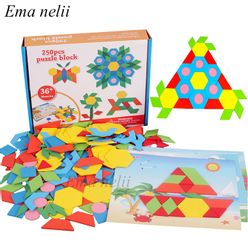 Hot 250pcs Novelty 3D Wooden Jigsaw Puzzle Games Baby Montessori Educational Toys for Children Learning Developing Toy Gifts