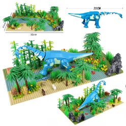 MOC Rain Forest River Blocks Tropical Rainforests with Plant Animal 32x32 Dinosaurs Baseplates Building Block Bricks Dino Toys