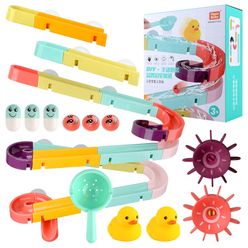 Summer Water Toys Assemble Tracks Marble Run Race Maze Suction Cup Orbits Bathroom Swimming Bath Toys for Children Gifts