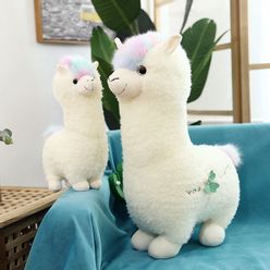 38/46cm Kawaii White Alpaca Llama Plush Toys Stuffed Animal Sheep Dolls Soft Plush Alpacasso Toys For Children Birthday Gifts
