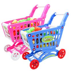 Shopping Cart Pretend Play toys A Set of Fruits and Vegetables Mini Toys for Children girls