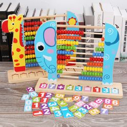 Kids Wooden Abacus Toys Small Calculator Handcrafted montessori Educational Math toys Children Calculating Beads Early Learning