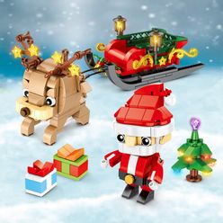 Merry Christmas Santa Claus Deer Building Blocks Educational Bricks Xmas Present Toys for Kids Gift