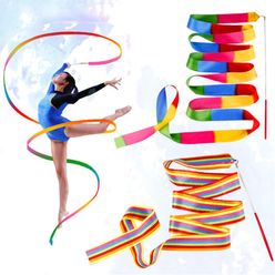 4M Colorful Rhythmic Gymnastics Dance Ribbon Sports Toys for Kids Adult Performance Art Gymnastic Ballet Streamer Twirling Rod