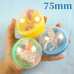 Vending machine toy 75mm 3pcs/pack transparent plastic Surprise ball capsules toy with inside different figure Shilly Egg Balls