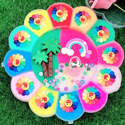 Charms Slime Soft Clay Color Sun Flower Slime Kits Pallet DIY Thousand Silk Mud Decompression Cute Stretchy Toy Playdough Gift