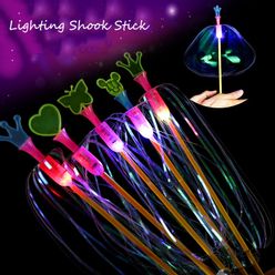 Funny Popular Soap Bubble Colorful Flashing Shook Stick Blowing Bubble Play Outdoor Activety Wands Toys Amused for Children