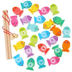 11/28pcs Kids Magnetic Fishing Toys Wooden Puzzle Game Digit Alphabet Fishing Game Set Educational Toys for Children Girl Gifts