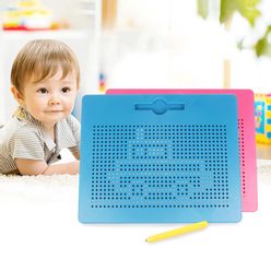 Magnetic Tablet Magnet Pad Drawing Toys For Children Drawing Board Steel Bead Stylus Pen Pop Bead Learning Notebook Writing Toys