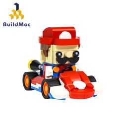 Mini Blocks  Cartoon Building Toy Victory Kart Car Auction Figures Yoshi Model Bricks Wario Anime Brinquedos Kids Gift