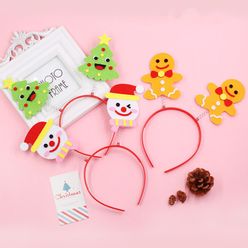 3Pcs Christmas Headband Festival DIY Handmade Toys For Kids Hair Accessories Headwear Hairband Santa Granddaughter Xmas Gifts