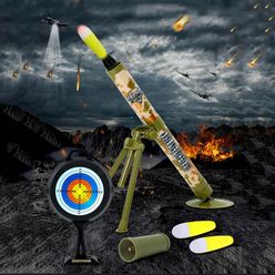Super Mortar Mine Thrower Shell War Arms Mortar Luminescence Vocalization Military Toys Boy Game Camouflage Soft