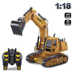 1:18 Engineering Vehicle 10 Channel Remote Control Excavator Simulation Large Electric Toy for Kids