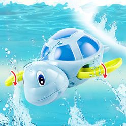 Swim Turtle Wound-up Chain Cartooon Bath Toys Play Water Shower Swimming Pool Bathroom Animal Baby Children Kids Clockwork Toy
