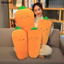Cartoon Smile Carrot Plush Toy Cute Simulation Vegetable Carrot Pillow Doll Sleeping Cushion Stuffed Soft Toys for Children Gift