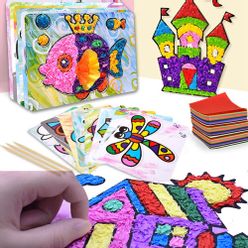 8Pcs Kids Sticky Paper Painting 3D DIY Handmade Kids Toys Montessori Teaching Aids Kindergarten Learning Sticker Drawing Toy