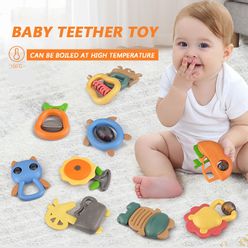 6-10pc/Set Colorful Montessori Toys Teething Kids Educational Crib  Baby Teether Toy for Baby Boy Girl Newborn Gifts Play Games