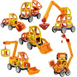 Big Size Excavator Magnetic Blocks Plastic Magnetic Designer Construction Set Model & Building Toys for Children Gift