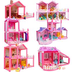 New DIY Family Doll House Dolls Accessories Toy With Miniature Furniture Garage DIY Doll House Toys For Girls Birthday Gifts