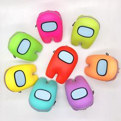 Among Us Silicone Toys Keychain BagKey chain Pendant Zero Wallet Key Ring Accessories Gift Airpods 3 Bluetooth Headset Packs