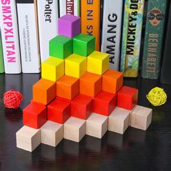 100pcs Colorful building Wooden Chopping Block Baby Geometric Shape Educational Wooden Toys Baby Toy Game Gifts for Children