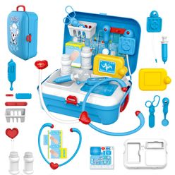17 Pcs Children Pretend Play Doctor Toy Set Portable Backpack Medical Kit Kids Educational Role Play Classic Toys Xmas Gifts