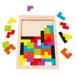 Wooden 3D Puzzle Games Math Toys Montessori Jigsaw Teaser Board Model For Baby Children Learning Tangram Wood Toy Cubes Gifts