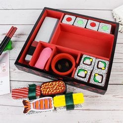 Children's Wooden Simulational Montessori Cut Sushi Play House Toy Set Kitchen Pretend Toys Japanese Food Toys Kids Gift