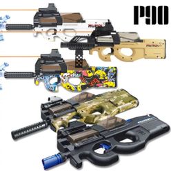 Electric P90 Toy Gun Water Bullet Paintball Sniper Pistol Graffiti Live CS Assault Snipe Outdoor Game Weapon Toys For Boys Child