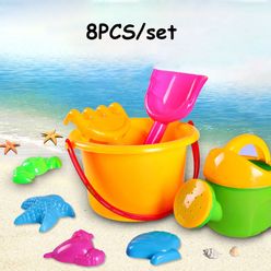 8pcs/set Summer beach bucket children's toys play house children's beach toys set for baby gifts（Random Color）