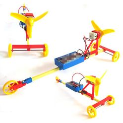 DIY Assembly Toy Electric Air Powered Racing Car DIY Assembly Toy Kit Science Educational Learning Aerodynamic Solar Toy