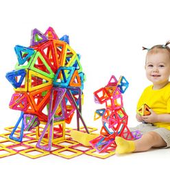 72Pcs 82Pcs 91Pcs 101PcsBig Size Magnetic Constructor Set Boys Girls Building Magnets Toy Magnetic Designer For Children Gift