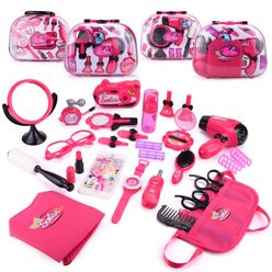 Girls Make Up Toy Set Simulation Handle Box Pretend Cosmetic Toys Children Makeup Hairdressing For Girls Beauty Fashion Game