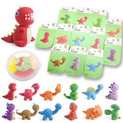 Kid Toys Plasticine Dinosaur Shape Super Light Air Dry Clay Non-Toxic Educational Play Doh Safety Polymer For Children Birthday