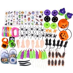 120PCS Children's Halloween Party Toy Cartoon Halloween Tricky Set Ghost Festival Playing Game Small Toys Decoration Gift