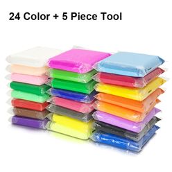 24 Color/set Light Clay Air Dry Polymer Plasticine Modelling Clay Super Light DIY Soft Creative Handgum Educational Clay Toys