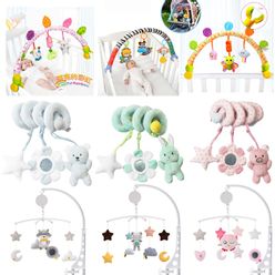 Baby Rattles Toys Plush Baby Toys 0-12 Months Soft Animal Musical Rattle Stroller Toys for Baby Mobile Newborn Bed Cart