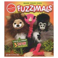Orignal New Klutz Make Your Own Fuzzimals Fuzzimals 3 Safari Craft Kit Pet Arts Animals Loin Ostrich Sloth DIY Hobbies Kids Toys