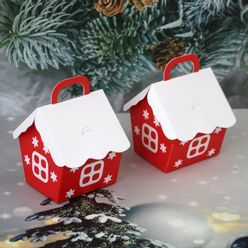 8pcs Christmas Candy Box Bags Santa Claus Gift Box DIY Cookie Packaging Bag Xmas Party Decoration Navidad New Year Kids Gifts