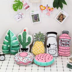 Double-sided cute creative fruit pineapple cactus car pillow cushion sofa pillow toy home decoration for baby gifts