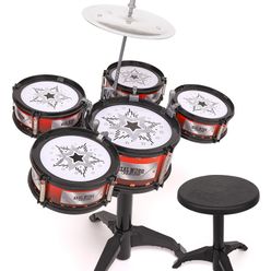 Jazz Drum 5 Drums Music toys Souptoys Chair Children Toy Early Educational Simulation Kit Instrument Supplies Christmas Gift