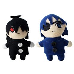 10cm Anime Black Butler Plush Toys Pendant Doll Soft Stuffed Cartoon Mini Plush Pendant Keychain Toys Collection Kids Gifts