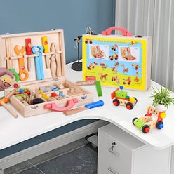 Wooden Multifunctional Maintenance Tool Set Box Wooden Toy Baby Nut Combination Educational Toy Gifts