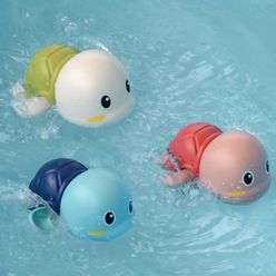 1 PCS  Cute Cartoon Animal Tortoise Classic Baby Water Toy Infant Swim Turtle Wound-up Chain Clockwork Kids Beach Bath Toys