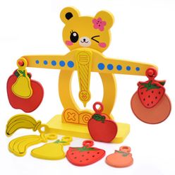Fruit Digital Balance Toys Montessori Teaching Balance Game Scale Number Balance Game Kids Educational Toy Learn Add Subtract