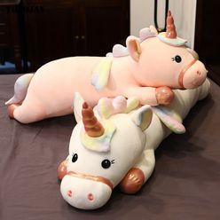 130CM Giant Angel Unicorn Plush Toy Stuffed Unicorn Soft Dolls Animal Horse Toys For Kids Sleep Pillow Girlfriend Birthday Gifts