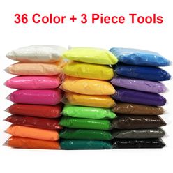 36 Color Air Dry Light Clay With 3 Tool Educational Toy Colorful Plasticine Polymer Creative DIY Clay Toy Kid Girl Birthday Gift