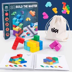 Wooden 3D Thinking Creative Construction Building Blocks Baby Logic Space Puzzle Early Education Fight Insert Toys Kids Gifts