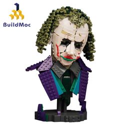 Movie Collection Warrior Joker Bust Statue Action Figure decoration evil clown head sculpture model building block Toys Gifts
