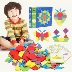 130pcs/set Children Wooden Puzzle Games Toys Clever Board Montessori Cartoon Jigsaw Puzzle Developing Educational Kids Toy Gifts